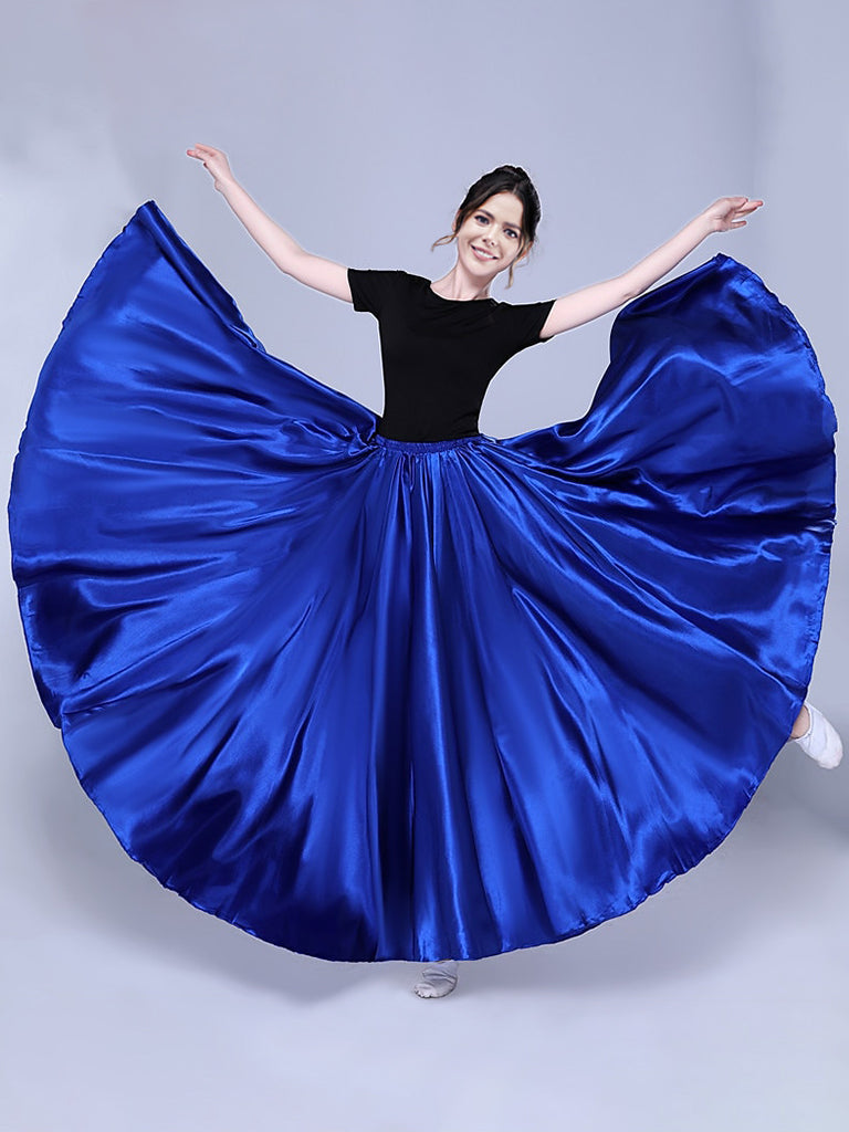 Danse Du Ventre Danse Latine Danse de Salon Jupes Couleur Pure Performance pour Femmes