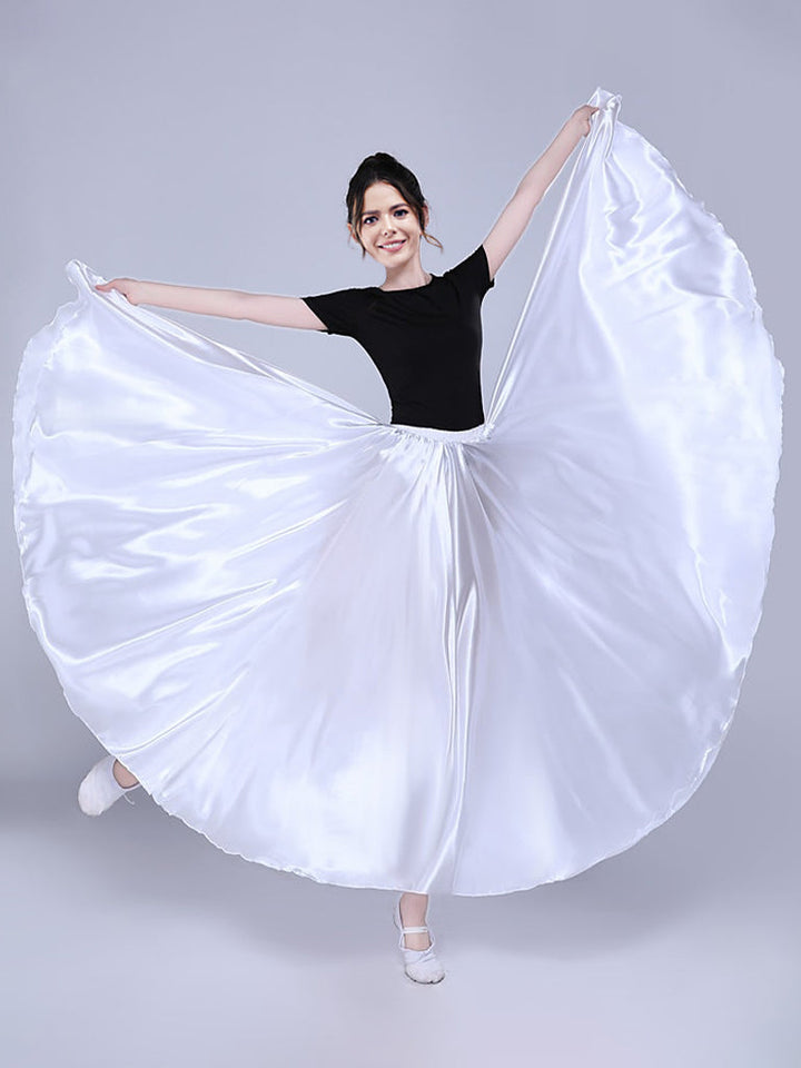 Danse Du Ventre Danse Latine Danse de Salon Jupes Couleur Pure Performance pour Femmes