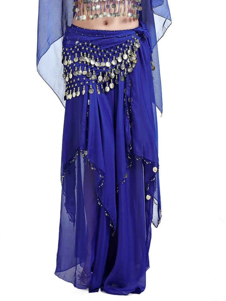 Jupe de Danse Du Ventre avec Perles et Drapé pour Entraînement Des Femmes