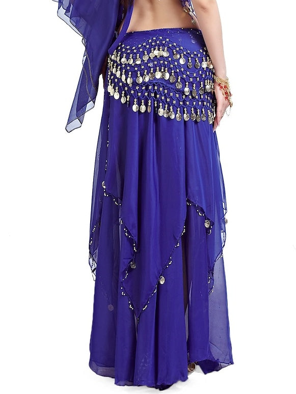 Jupe de Danse Du Ventre avec Perles et Drapé pour Entraînement Des Femmes