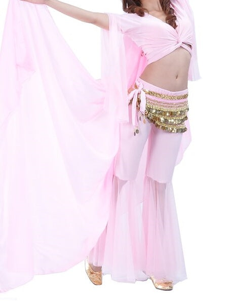 Danse Du Ventre pour Femmes, Entraînement, Manches 3/4, Coton Cristal Tombant