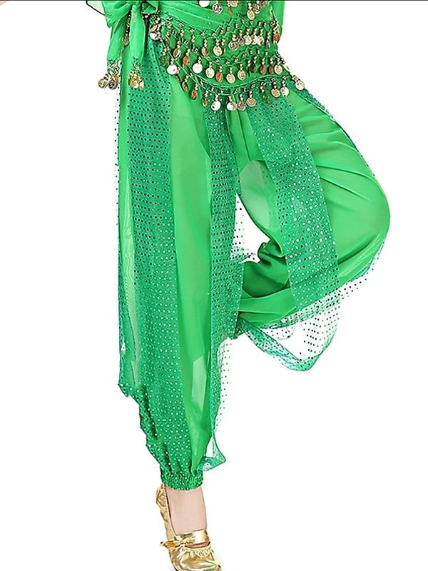 Pantalon de Danse Du Ventre Paillette Performance Femme