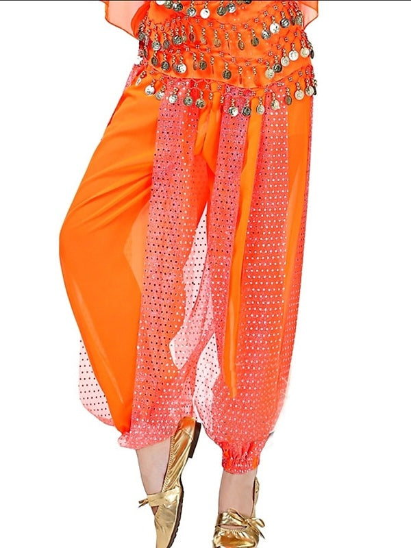 Pantalon de Danse Du Ventre Paillette Performance Femme