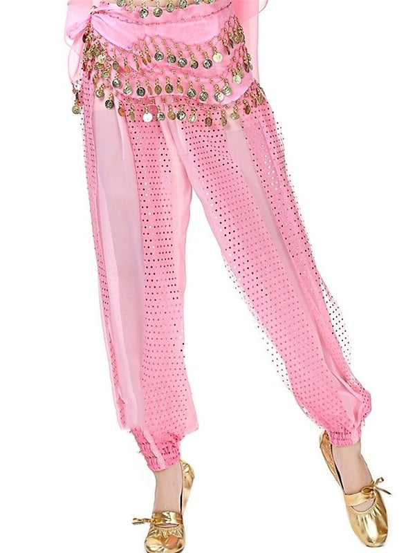 Pantalon de Danse Du Ventre Paillette Performance Femme