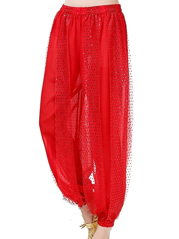 Pantalon de Danse Du Ventre Paillette Performance Femme