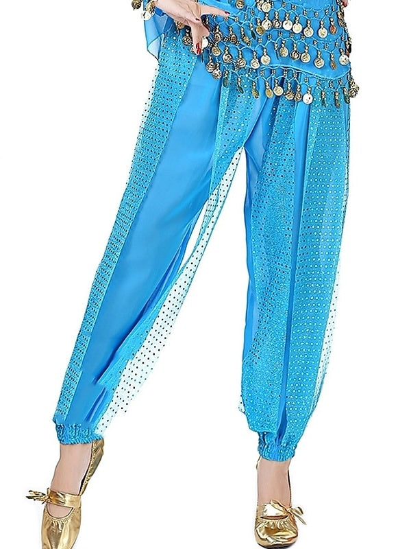 Pantalon de Danse Du Ventre Paillette Performance Femme