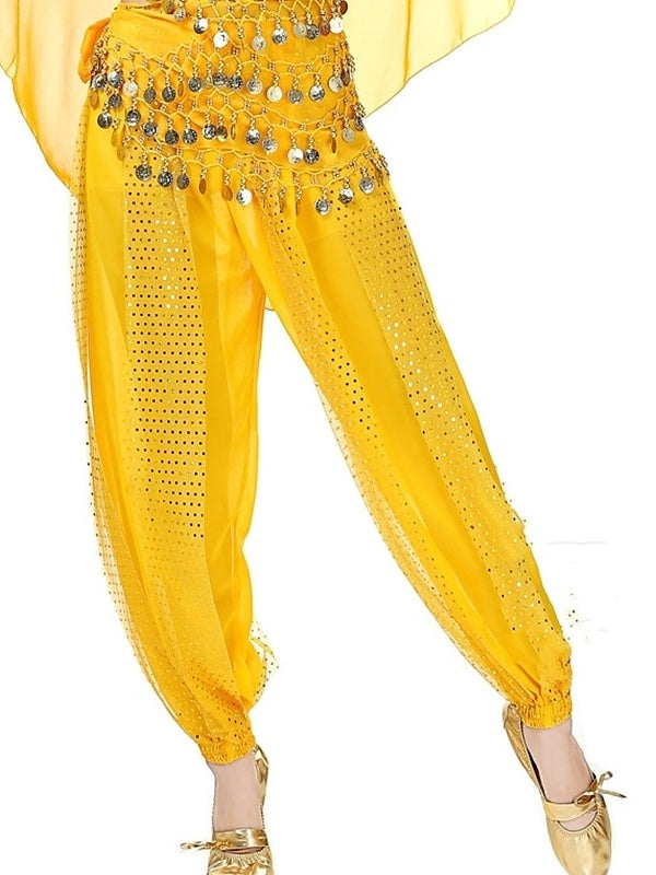 Pantalon de Danse Du Ventre Paillette Performance Femme