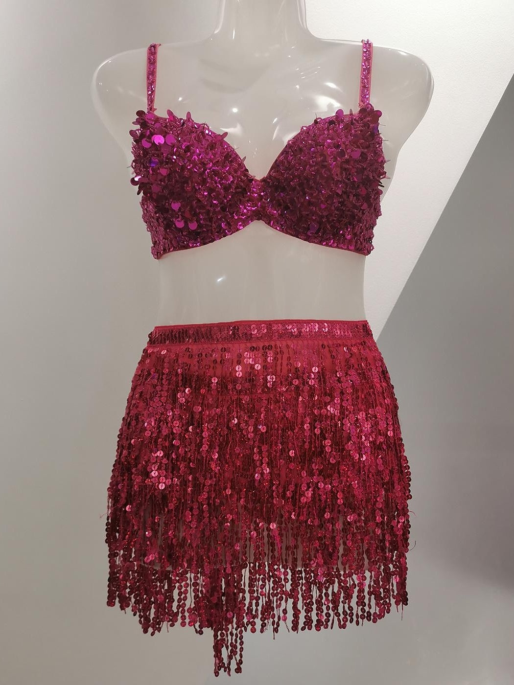 Jupes de Danse Exotiques Sans Manches pour Femmes, Vêtements de Danse Du Ventre, Pompon, Épissure Solide, Entraînement, Performance