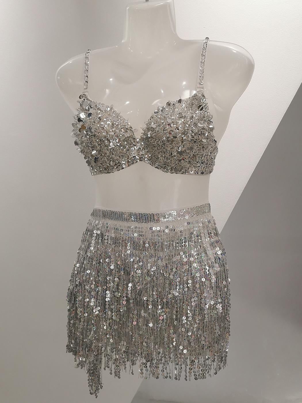 Jupes de Danse Exotiques Sans Manches pour Femmes, Vêtements de Danse Du Ventre, Pompon, Épissure Solide, Entraînement, Performance