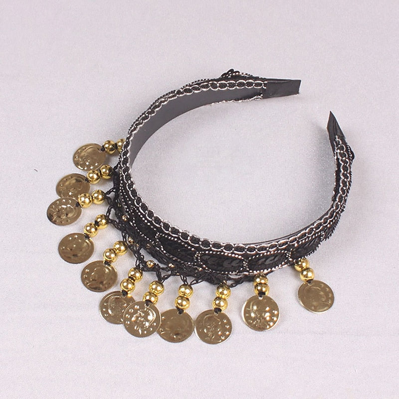 Accessoires de Danse Du Ventre Couvre-Chefs Couleur Pure Épissage Paillette Entraînement pour Femmes Performance