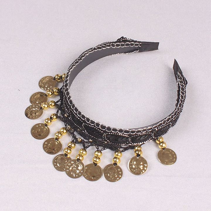 Accessoires de Danse Du Ventre Couvre-Chefs Couleur Pure Épissage Paillette Entraînement pour Femmes Performance