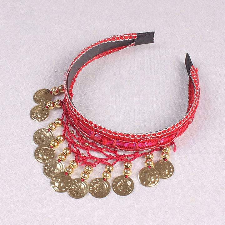 Accessoires de Danse Du Ventre Couvre-Chefs Couleur Pure Épissage Paillette Entraînement pour Femmes Performance