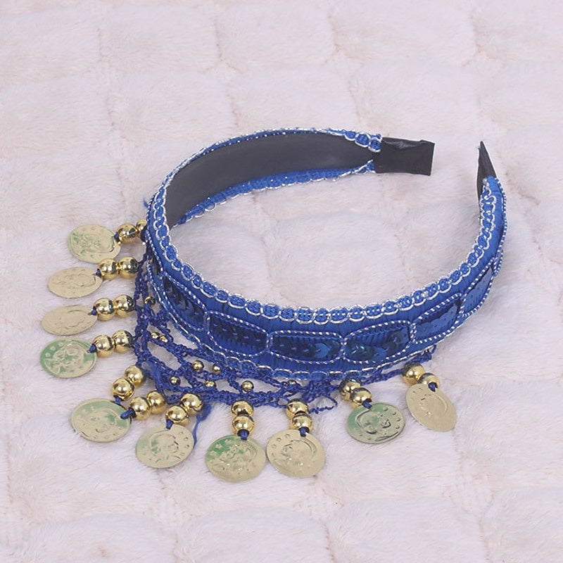 Accessoires de Danse Du Ventre Couvre-Chefs Couleur Pure Épissage Paillette Entraînement pour Femmes Performance