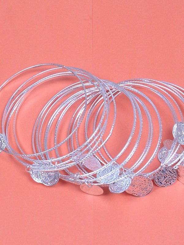 Accessoires de Danse Du Ventre Bracelets Pièce de Cuivre Épissage de Couleur Pure Performance D'Entraînement pour Femmes