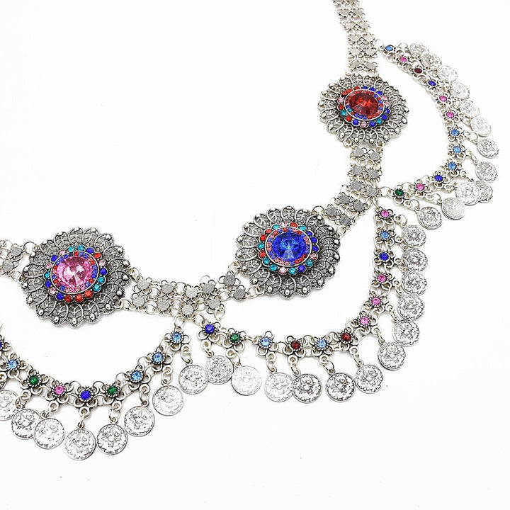 Accessoire de Taille de Danse Du Ventre Pompon pour Femme, Spectacle à Thème, Fête en Métal