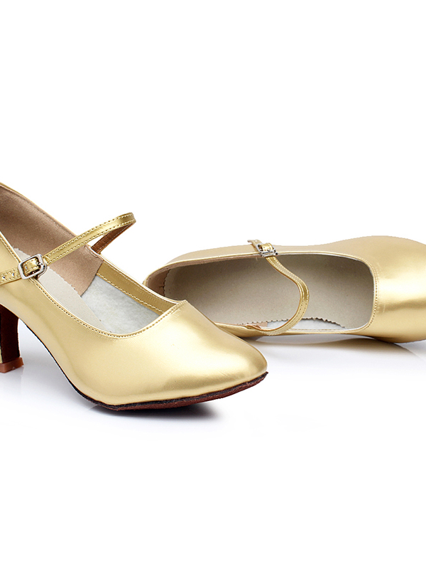 Chaussures de Danse pour Femmes, Chaussures de Salon en Cuir Pu à Talons Hauts et Bout Rond