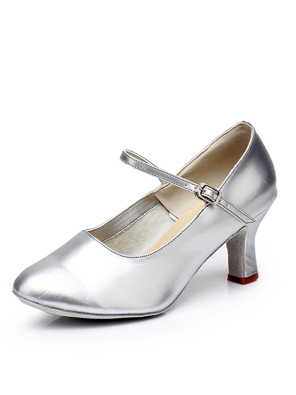 Chaussures de Danse pour Femmes, Chaussures de Salon en Cuir Pu à Talons Hauts et Bout Rond