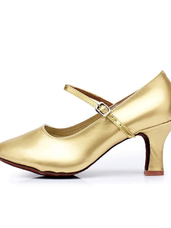Chaussures de Danse pour Femmes, Chaussures de Salon en Cuir Pu à Talons Hauts et Bout Rond