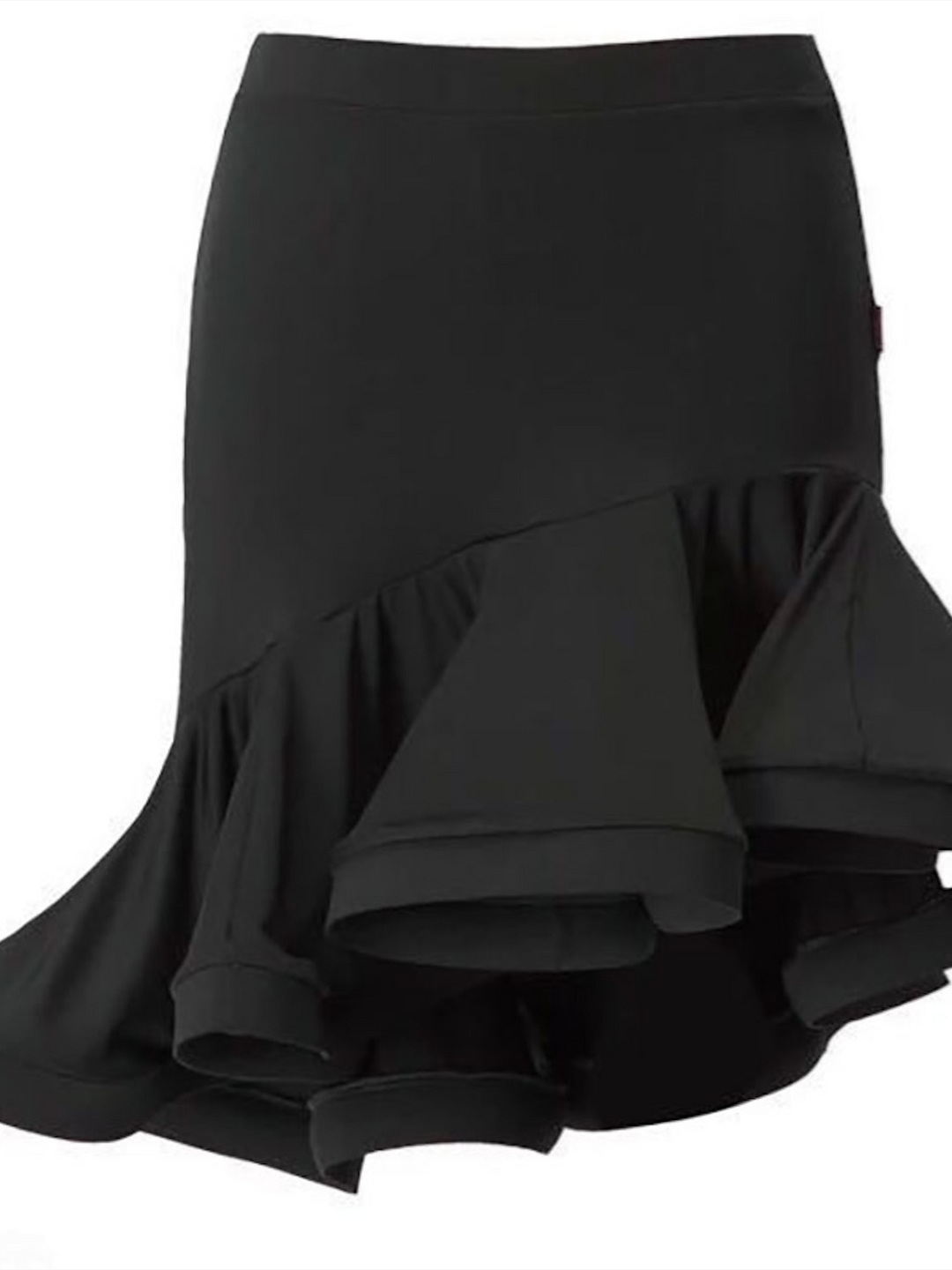 Vêtements de Danse pour Femmes Jupes de Danse Latine Couleur Pure Ruching Entraînement de Performance pour Femmes Haute Teneur en Polyester