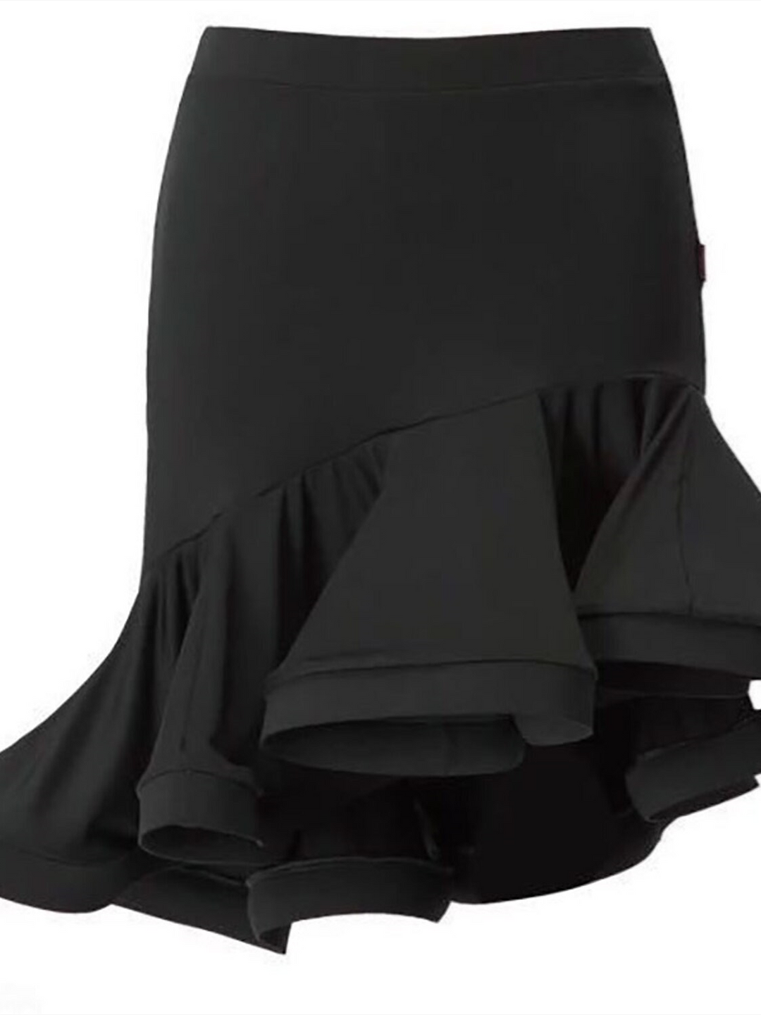 Vêtements de Danse pour Femmes Jupes de Danse Latine Couleur Pure Ruching Entraînement de Performance pour Femmes Haute Teneur en Polyester