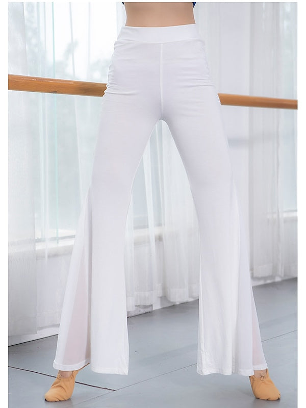 Pantalon de Danse Latine pour Femme, Fendu, Manches Longues, Modal, Basique