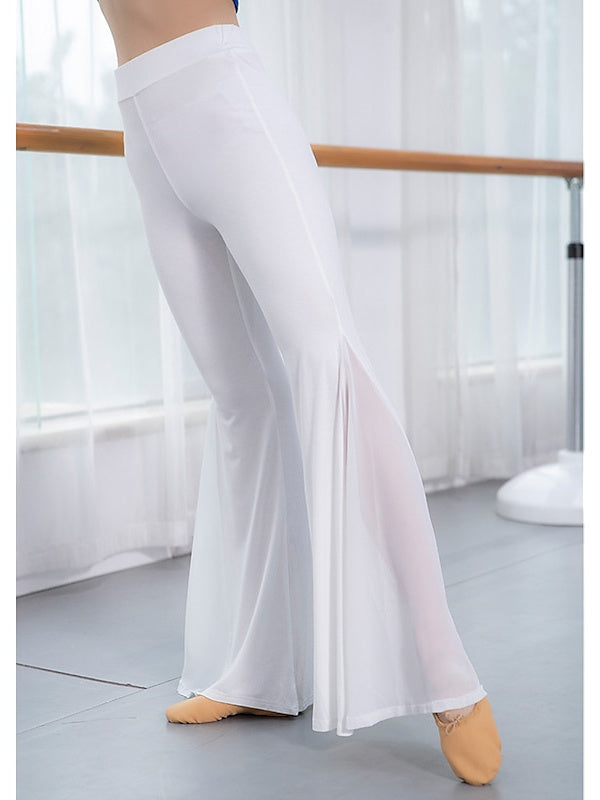Pantalon de Danse Latine pour Femme, Fendu, Manches Longues, Modal, Basique