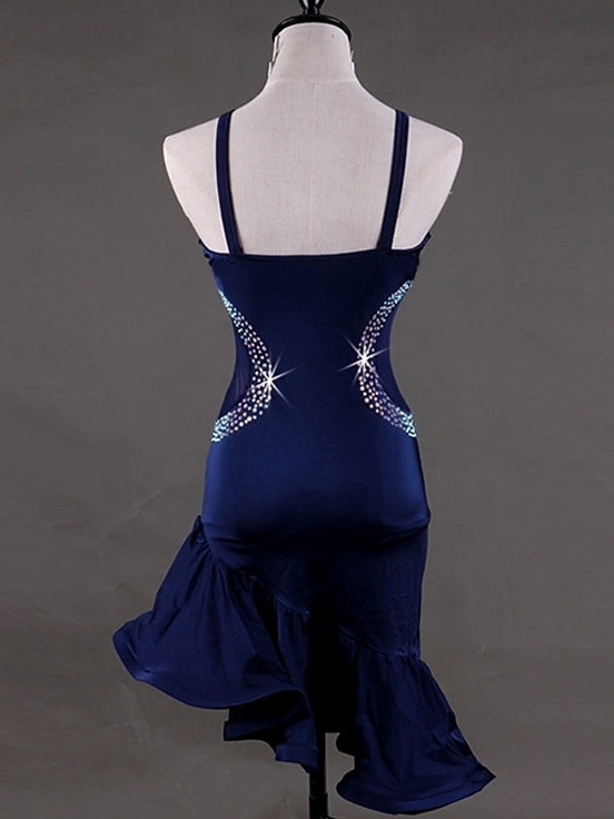 Robe de Danse Latine Salsa Cristaux / Strass Sans Manches Haut Spandex Femmeéˆ¥Æ¦® Performance