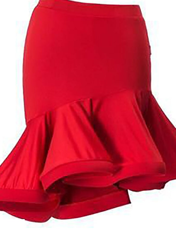 Jupes de Danse Latine Froncées en Polyester de Haute Qualité pour Entraînement de Performance pour Femmes