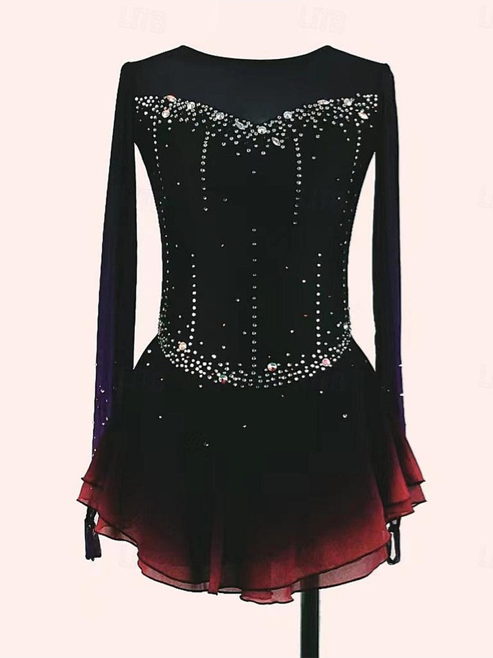 Robe de Patinage Artistique pour Femmes et Filles, Vêtements de Danse, Maille, Élasthanne, Entraînement, Pratique, Patinage Professionnel