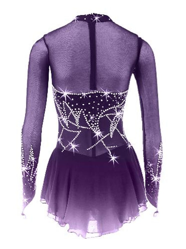 Robe de Patinage Artistique pour Femmes et Filles, Vêtements de Danse, Robe de Patinage Sur Glace à Haute Élasticité, Motif Floral et Botanique