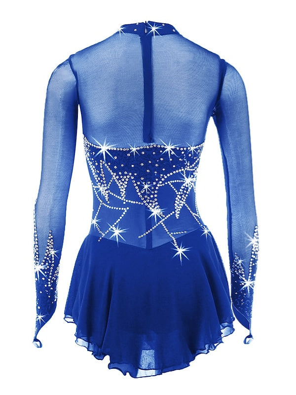 Robe de Patinage Artistique pour Femmes et Filles, Vêtements de Danse, Robe de Patinage Sur Glace à Haute Élasticité, Motif Floral et Botanique