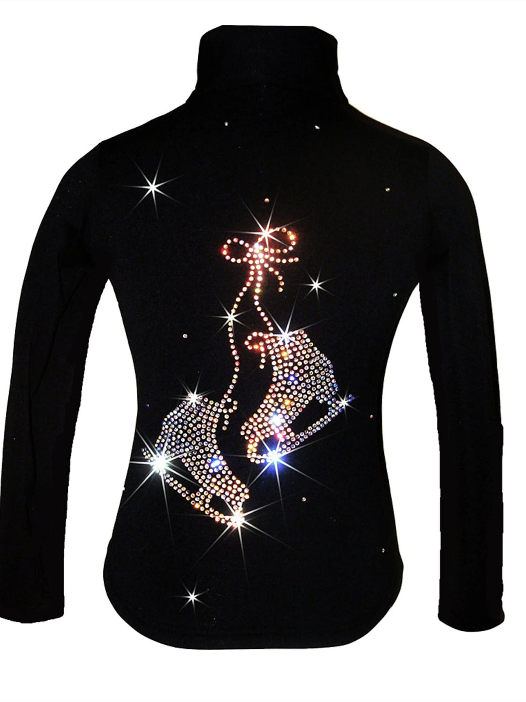 Veste Polaire de Patinage Artistique Veste de Patinage Sur Glace pour Femmes et Filles Veste de Patinage Sur Glace à Manches Longues en Cristal/Strass