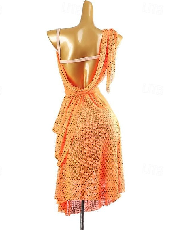 Robe de Danse Latine pour Femmes, Vêtements de Compétition pour Danse Rumba Salsa