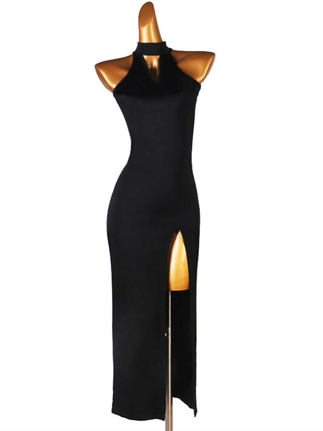 Robe de Danse Latine Vêtements de Danse de Salon Fente Performance pour Femmes Sans Manches Spandex