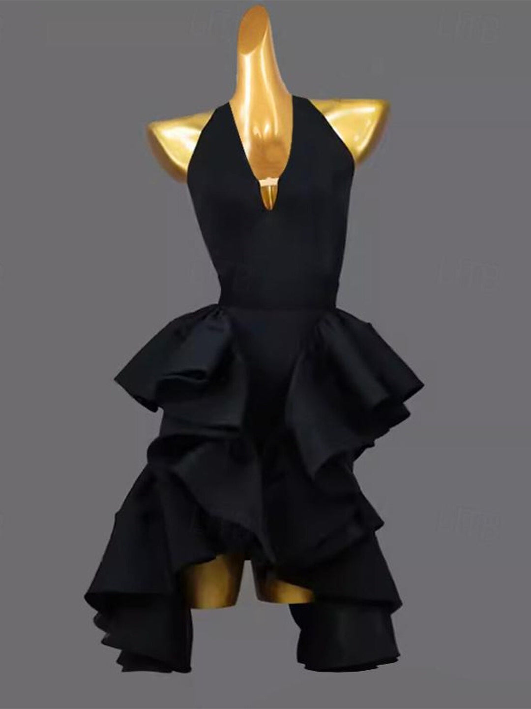 Volants de Danse Latine Couleur Pure Épissage Entraînement de Performance pour Femmes Sans Manches Chinlon Spandex