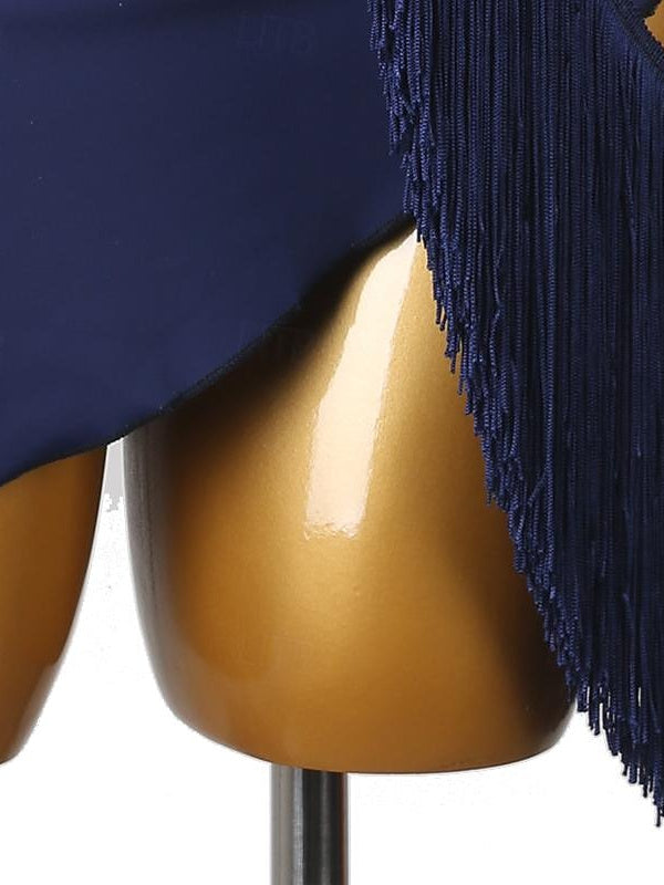 Robe de Danse Latine Cristaux/Strass Performance Femme Sans Manches Spandex