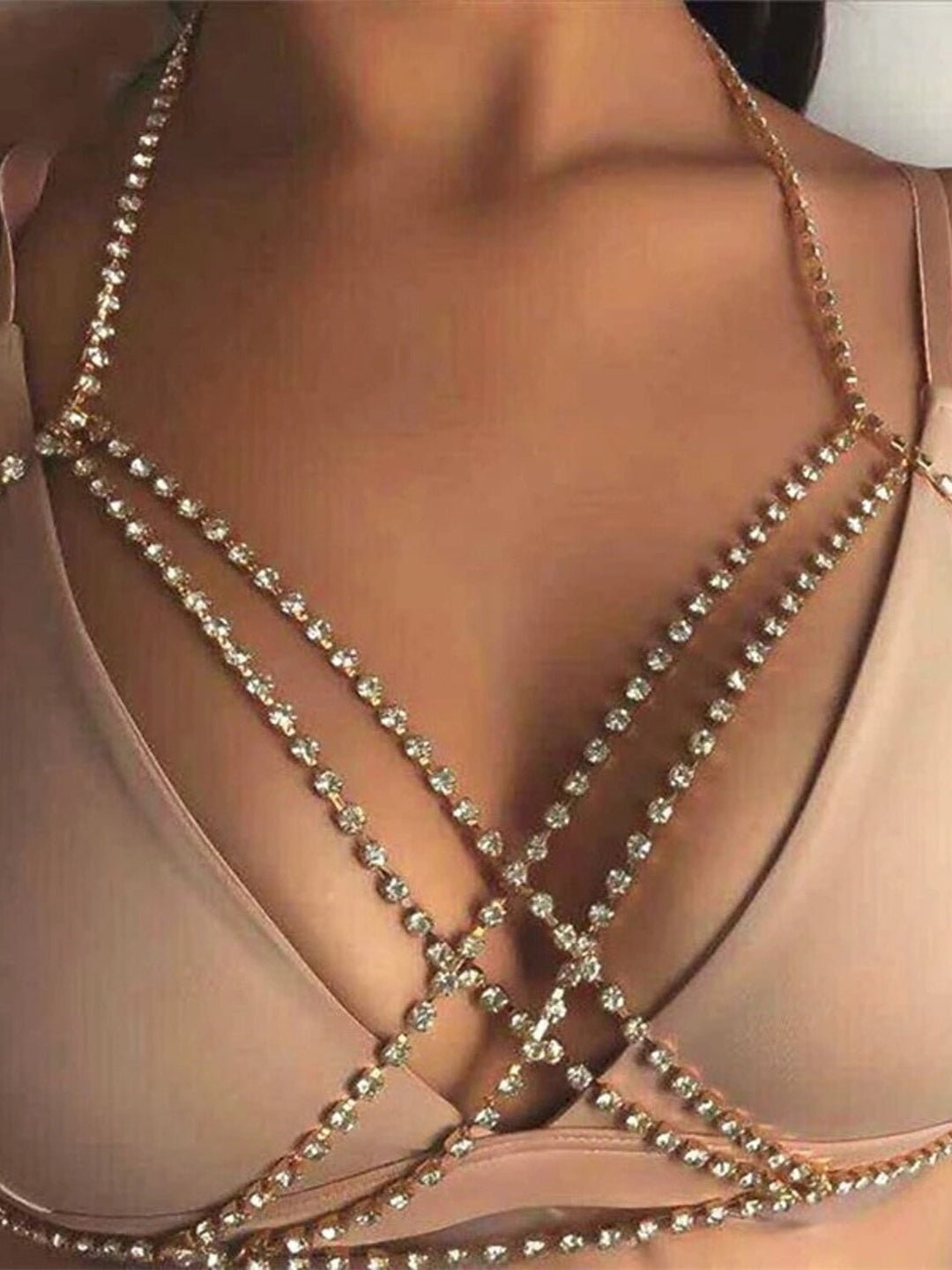 Collier D'Accessoires de Danse en Strass avec Chaîne en Métal Pailleté pour Femme, Entraînement de Performance Sans Manches, Alliage Élevé