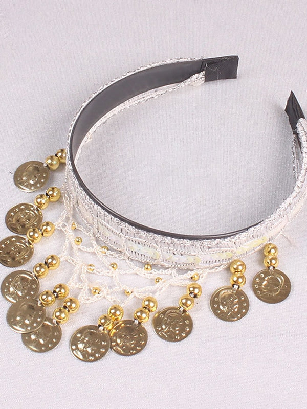 Accessoires de Danse Du Ventre en Polyester Pailleté pour Femme, Couleur Pure, pour Entraînement et Performance