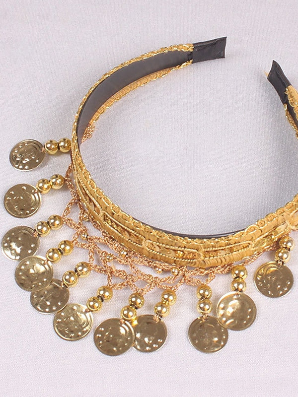 Accessoires de Danse Du Ventre en Polyester Pailleté pour Femme, Couleur Pure, pour Entraînement et Performance