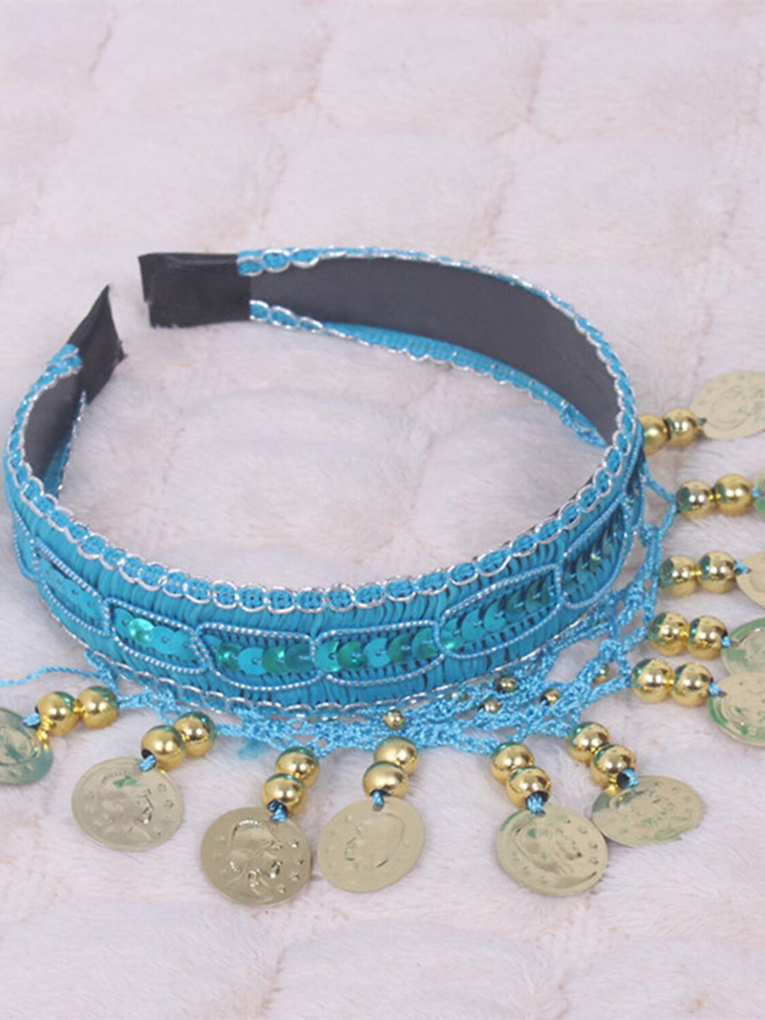 Accessoires de Danse Du Ventre en Polyester Pailleté pour Femme, Couleur Pure, pour Entraînement et Performance