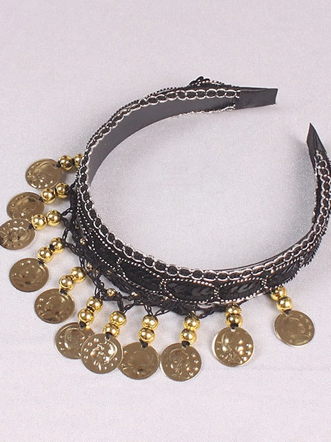 Accessoires de Danse Du Ventre en Polyester Pailleté pour Femme, Couleur Pure, pour Entraînement et Performance