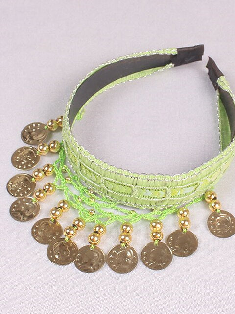 Accessoires de Danse Du Ventre en Polyester Pailleté pour Femme, Couleur Pure, pour Entraînement et Performance