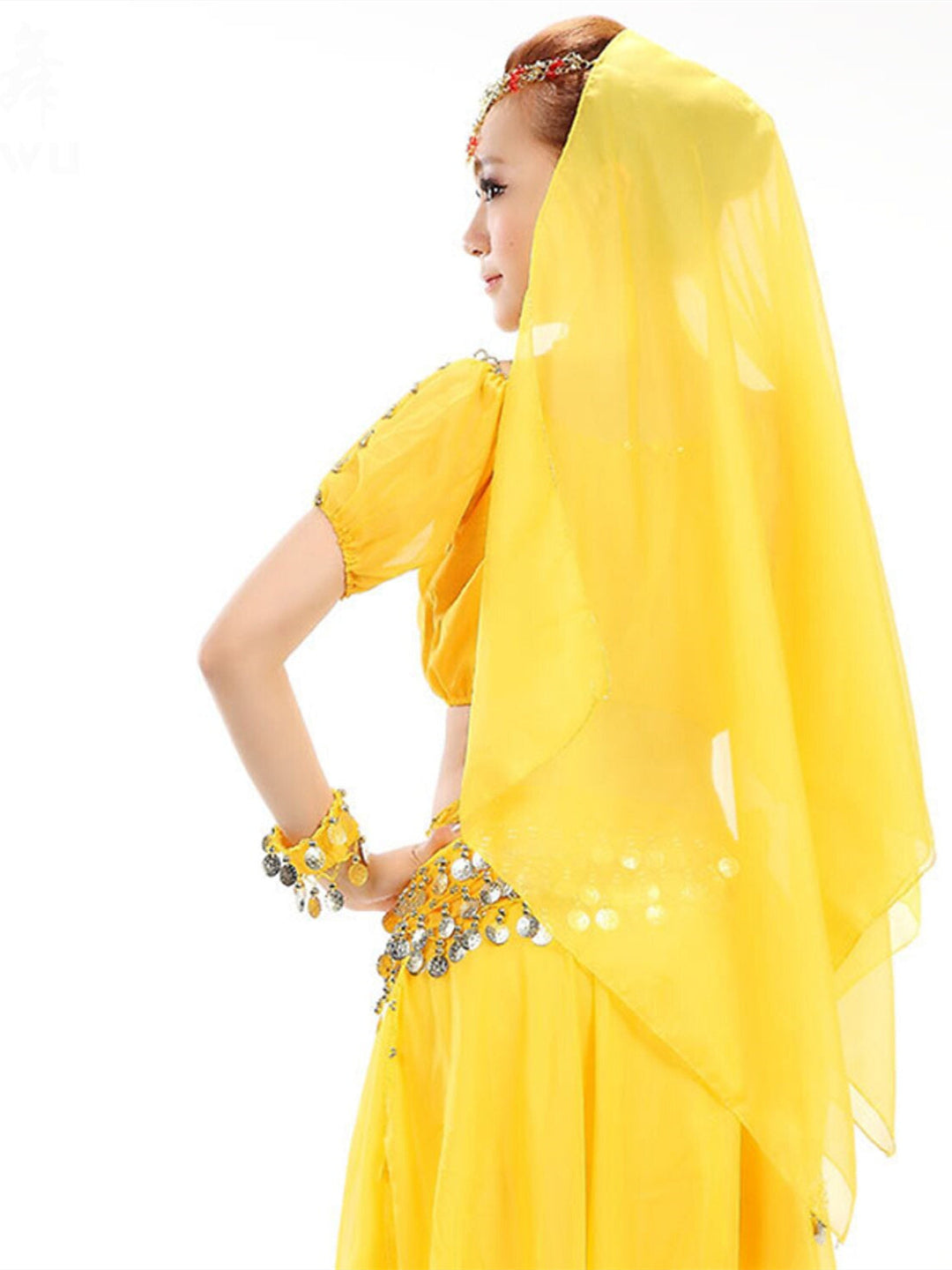 Danse Du Ventre Accessoires de Danse Pièce de Cuivre Épissage de Couleur Pure Entraînement pour Femmes Performance Tulle Métal