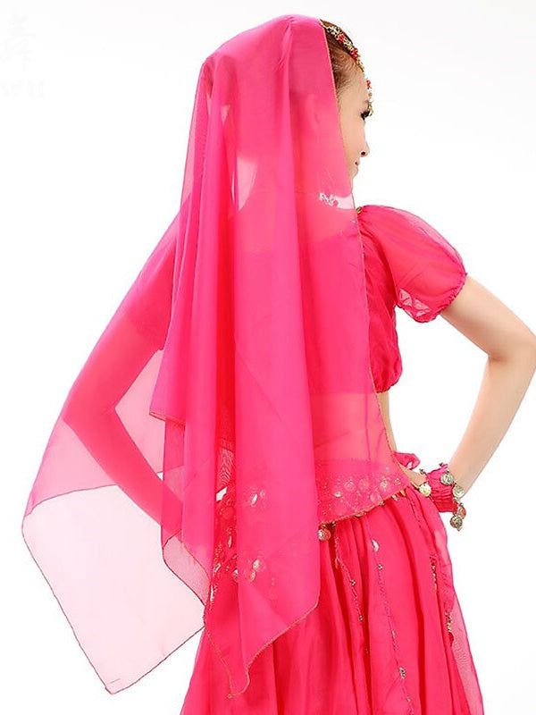 Danse Du Ventre Accessoires de Danse Pièce de Cuivre Épissage de Couleur Pure Entraînement pour Femmes Performance Tulle Métal