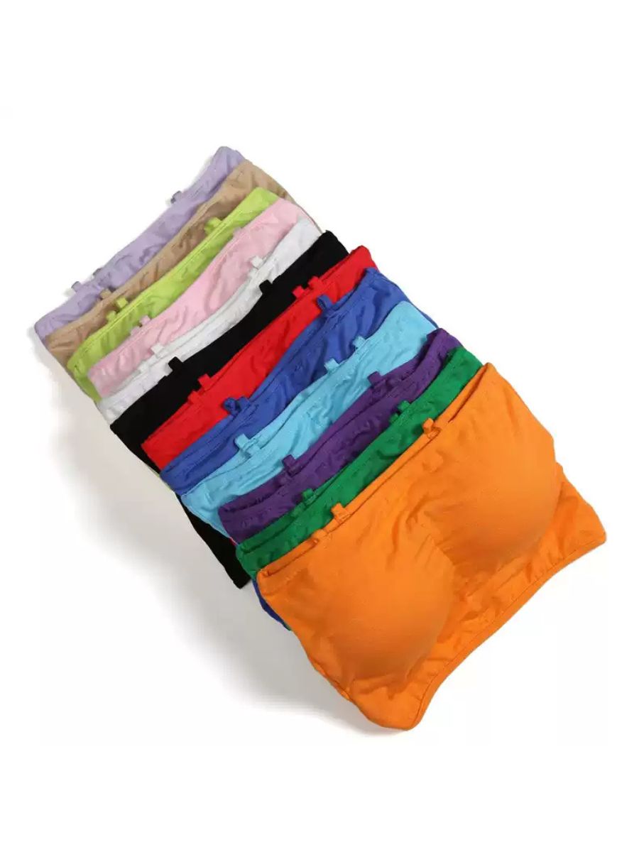 Soutien-Gorge Sans Bretelles en Coton de Couleur Unie Minimaliste pour Danse Du Ventre Quotidienne