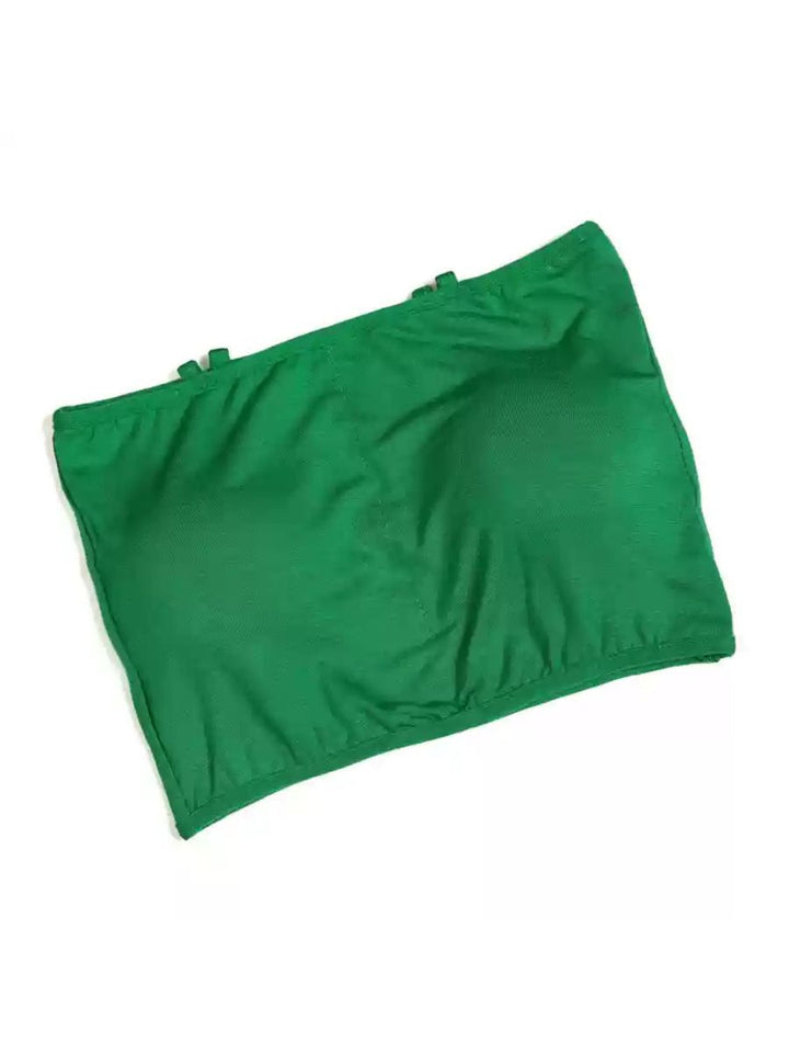 Soutien-Gorge Sans Bretelles en Coton de Couleur Unie Minimaliste pour Danse Du Ventre Quotidienne