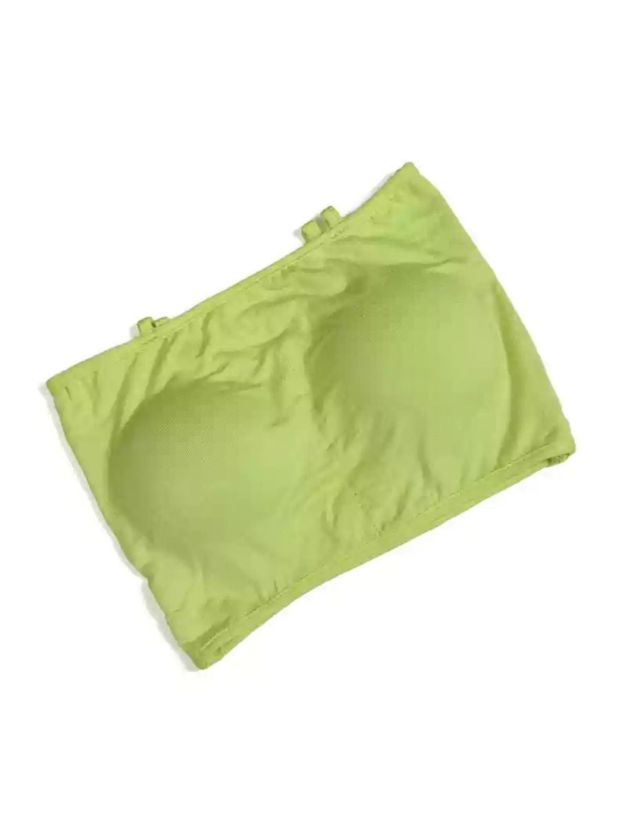 Soutien-Gorge Sans Bretelles en Coton de Couleur Unie Minimaliste pour Danse Du Ventre Quotidienne