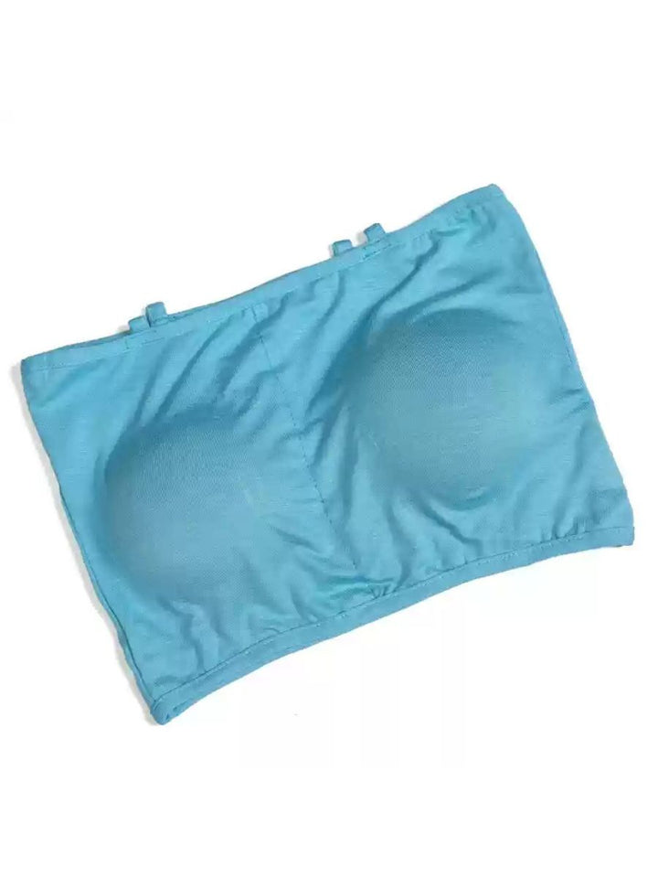 Soutien-Gorge Sans Bretelles en Coton de Couleur Unie Minimaliste pour Danse Du Ventre Quotidienne