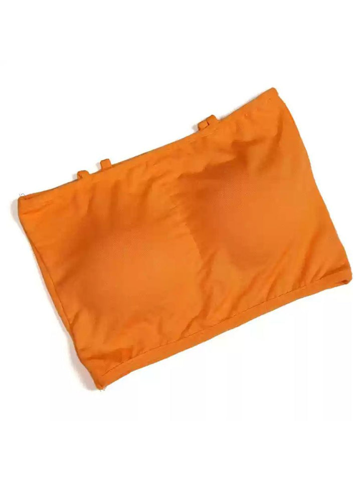 Soutien-Gorge Sans Bretelles en Coton de Couleur Unie Minimaliste pour Danse Du Ventre Quotidienne