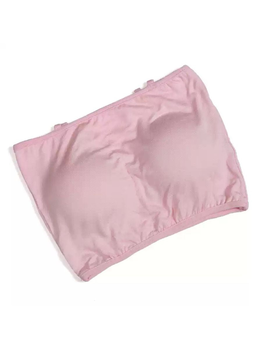 Soutien-Gorge Sans Bretelles en Coton de Couleur Unie Minimaliste pour Danse Du Ventre Quotidienne